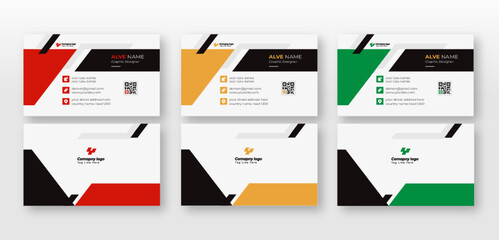 Set of new modern business card print templates Double-sided creative design.Horizontal Vector illustration 
Personal visiting card with company logo. corporate business card