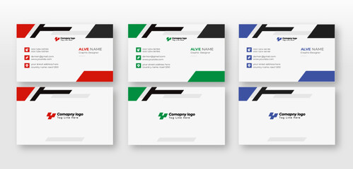 Set of new modern business card print templates Double-sided creative design.Horizontal Vector illustration 
Personal visiting card with company logo. corporate business card