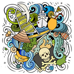 Bahamas cartoon vector doodle illustration