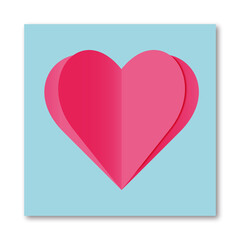 best valentine's day card in the form of a heart, in the style of paper cut, love sticker