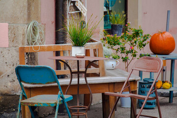 Germany, Rothenburg, fairy tale town, street, outdoor cafe