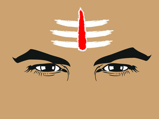 Lord mahadev eyes with tilak Graphic trendy Design,