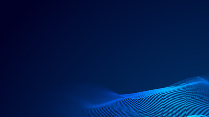 Abstract dot white blue wave gradient texture technology background.