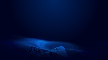 Abstract dot blue wave gradient texture technology background.