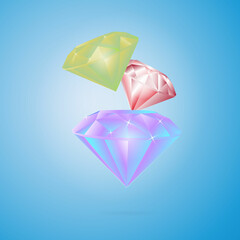 Fototapeta na wymiar Brilliant diamonds. Vector flat illustration