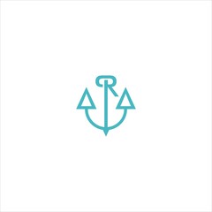 letter r logo vector template anchor