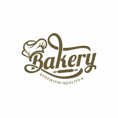 Vintage retro bakery logo design 