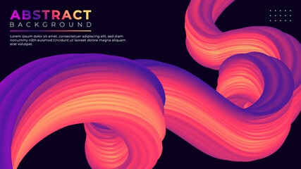 3D Fluid abstract vector trendy modern background illustration design.