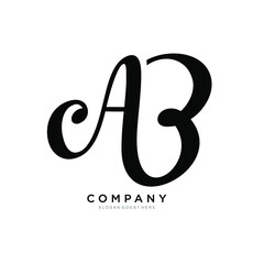 letter AB logo. Combination of letters A and B for business identity