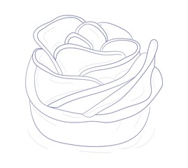 Bakery minimalistic good. Delicious and sweet cake. Graphic elements for site of cafe or restaurant. Stylish logo for signage. Sweets, grocery store, birthday gift. Cartoon flat vector illustration