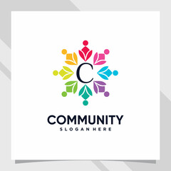 Community logo design template with unique concept