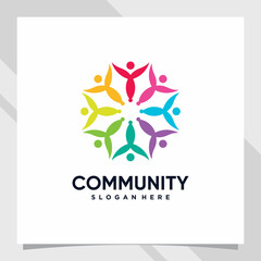 Community logo design template with unique concept