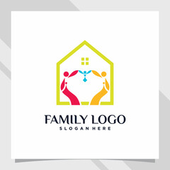 family logo design template with creative element