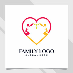 family logo design template with creative element
