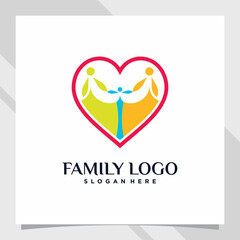 family logo design template with creative element