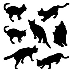 Vector Collection Set of Cat Silhouettes