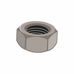 Isolated nut 3d vector graphics