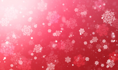 Holiday abstract background with snowflakes and bokeh and snow on a dark background. Christmas