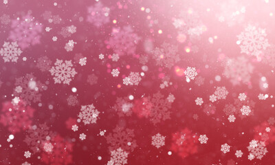 Holiday abstract background with snowflakes and bokeh and snow on a dark background. Christmas