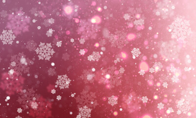 Holiday abstract background with snowflakes and bokeh and snow on a dark background. Christmas