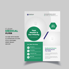 Naklejka premium Healthcare Medical Flyer Design Template
