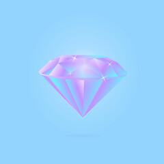 brilliant diamond. Vector flat illustration. Jeweler and precious stones