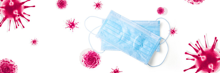 Medical disposable mask for protection. Surgical mask.