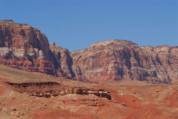 Arizona- Vermilion Cliffs National Monument- Panorama of Brightly Colored Cliffs