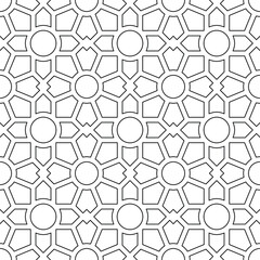 Black and white seamless linear illustrations. Coloring book, colouring page for children and adults. Decorative abstract vector pattern design. Line art drawing. Easy to edit color and line weight
