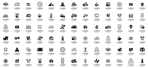 Obraz premium Abstract logos collection. Geometric abstract logos. Icon design