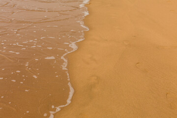 Perfect sandy beach in hot summer day