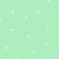Transparent snow effect. Seamless textured pattern with a blue background. The circles are scattered randomly. Vector.