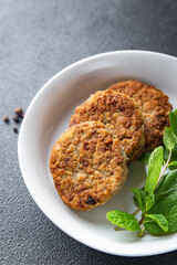vegetable cutlets healthy meal diet snack on the table copy space food background rustic. top view keto or paleo diet