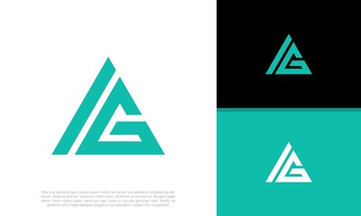 Initials IG logo design. Initial Letter Logo.	