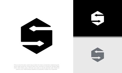 Innovative high tech logo template. Abstract artificial intelligence logo. Initial S logo design.	
