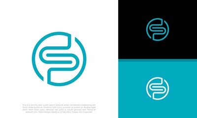 Innovative high tech logo template. Abstract artificial intelligence logo. Initial S logo design.	
