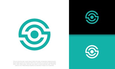 Innovative high tech logo template. Abstract artificial intelligence logo. Initial S logo design.	
