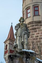 Fototapeta na wymiar Detailed view of the entrance area to Abenberg Castle, Roth district, Bavaria, Germany