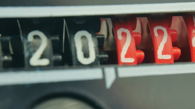 2021 2022 new year counter numbers. Set of digital countdown timer. Numerals of red color.