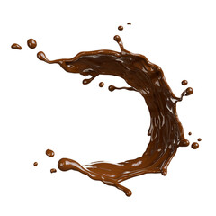 chocolate splashed on transparent background,clipping path
