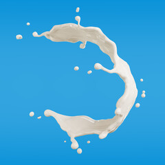 milk splashed on transparent background,clipping path