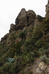 Natural landscape and mountain trails in the north of the island. Tenerife. Canary Islands. Spain.