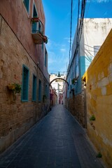 Fototapeta premium narrow street in the old part of the Lebanon coast town Tyre