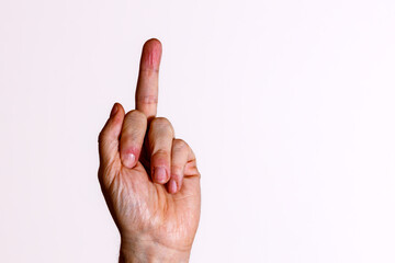 A hand with a gesture	
