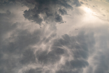 Fototapeta na wymiar Clouds and cumulus in stormy sky