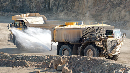 Mining machinery for the extraction of iron and copper ores, watering truck © Joe McUbed