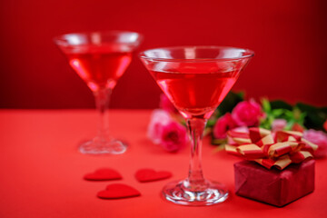 Strawberry cocktail for Valentine's day