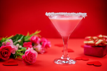 Strawberry pina colada for Valentine's day