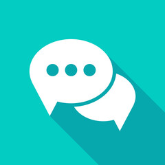 Message Chat Long Shadow Vector Icon