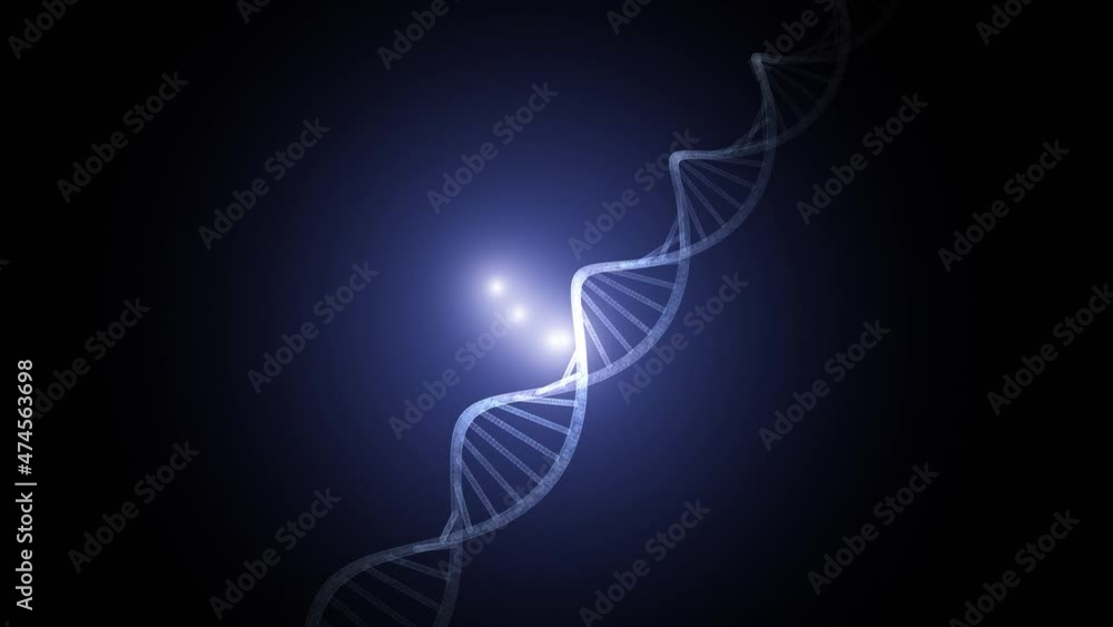 Poster abstract digital seamless looping rotating dna molecule on futuristic light motion copy space backgr